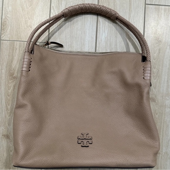 Tory Burch Devon Sand Pebbled Leather Taylor Hobo - Picture 3 of 8